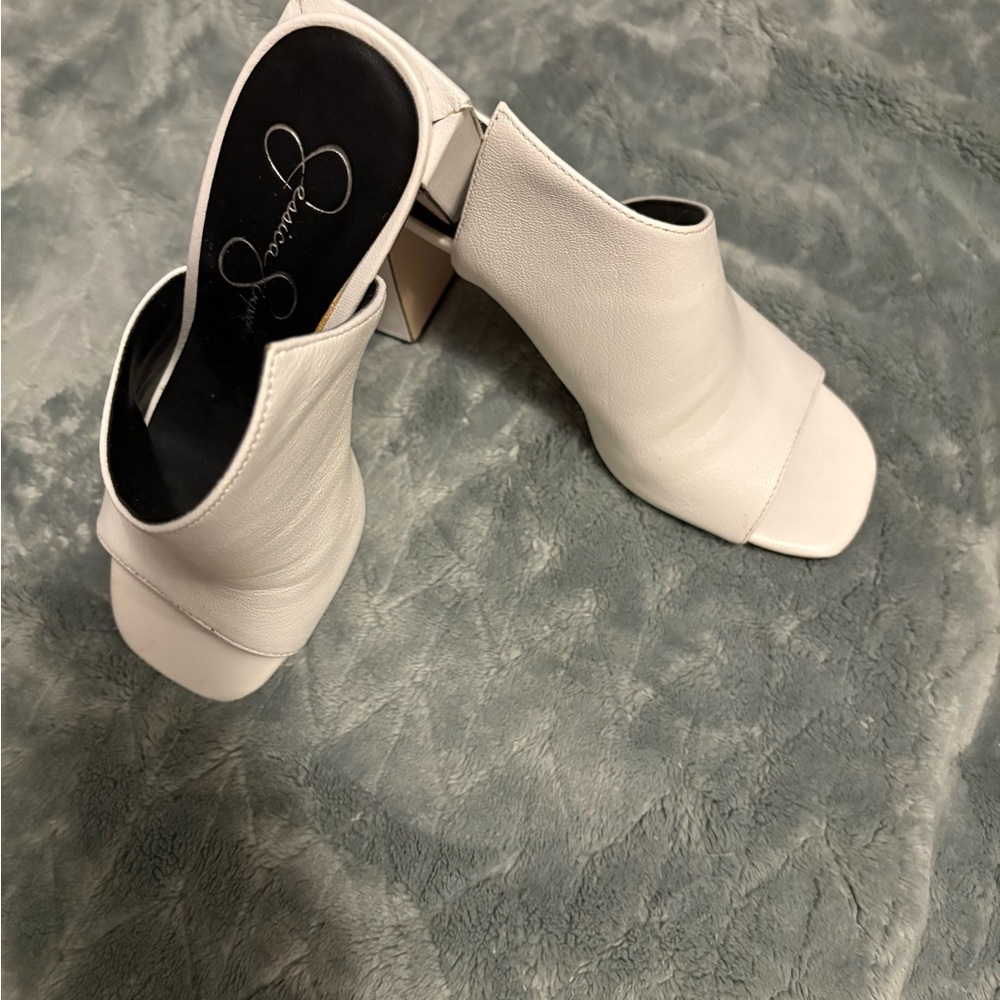Jessica Simpson White Open-Toe Messia Mule Heel